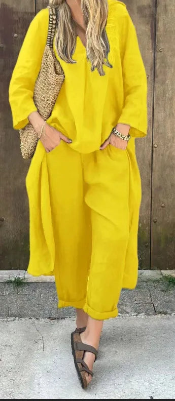 Conjunto Maya - Sofisticação em linho queridinho das style mavens (tendência francesa)