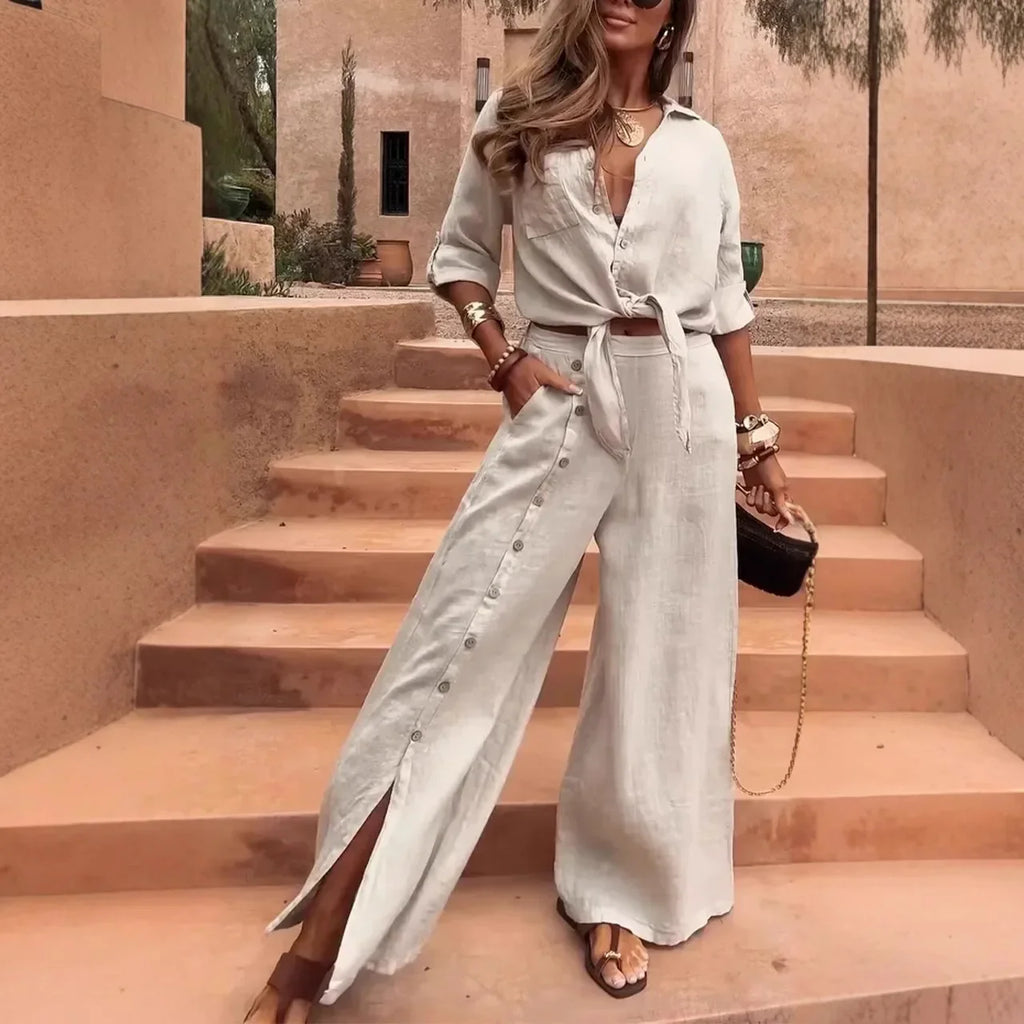 Conjunto Serena - Tendência em linho preferido das style mavens
