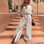 Conjunto Serena - Tendência em linho preferido das style mavens