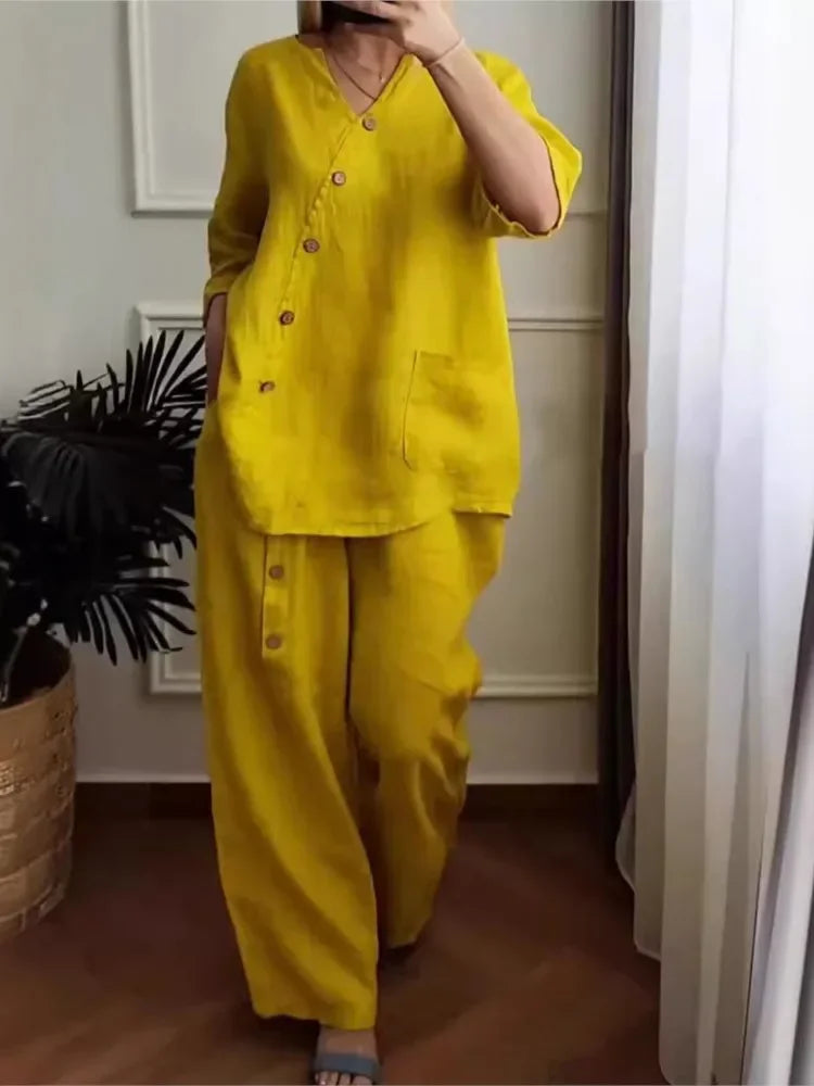 Conjunto Natalia - Seu style staple em linho (tendência grega)