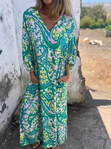 Vestido Antonella - Estampado fluido queridinho das trendqueens (tendência americana)