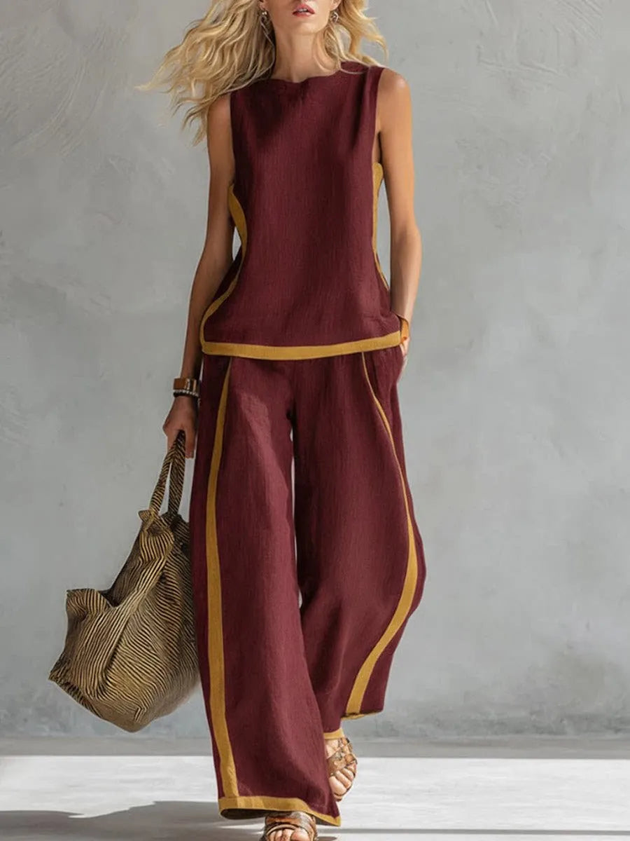 Conjunto Violeta - Seu standout piece em linho high quality (tendência grega)