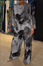 Conjunto Ester - Floral fluido top pick das trendsetters (tendência francesa)