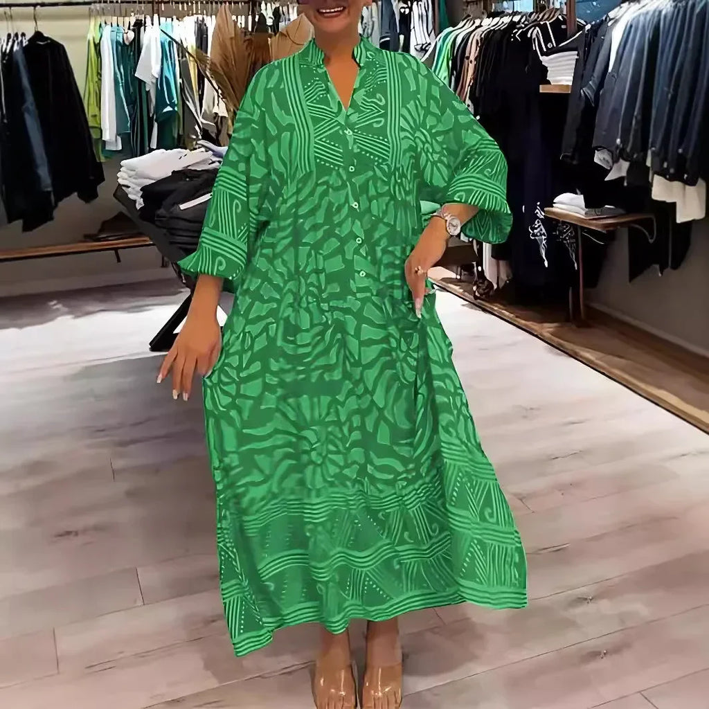Vestido Aurora - Estampado fluido preferido das style mavens (tendência americana)