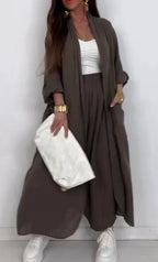 Conjunto Catarina - Calça + cardigan preferido das blogueiras europeias
