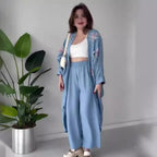 Conjunto Sandra - Tendência 2026 cardigan + calça (tendência belga)