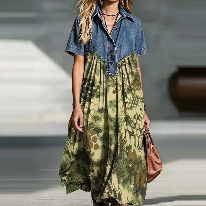Vestido Apolline - O jeans + estampa mais amado pelas style mavens (tendência francesa)