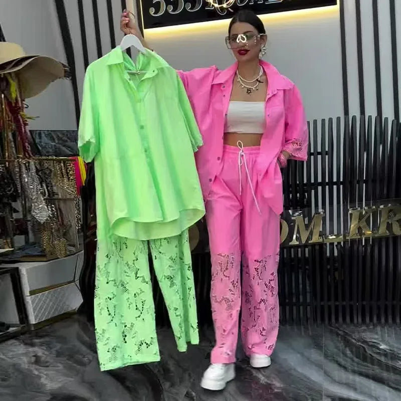 Conjunto Paula - Tendência em renda 2026 queridinho das it girls (tendência americana)