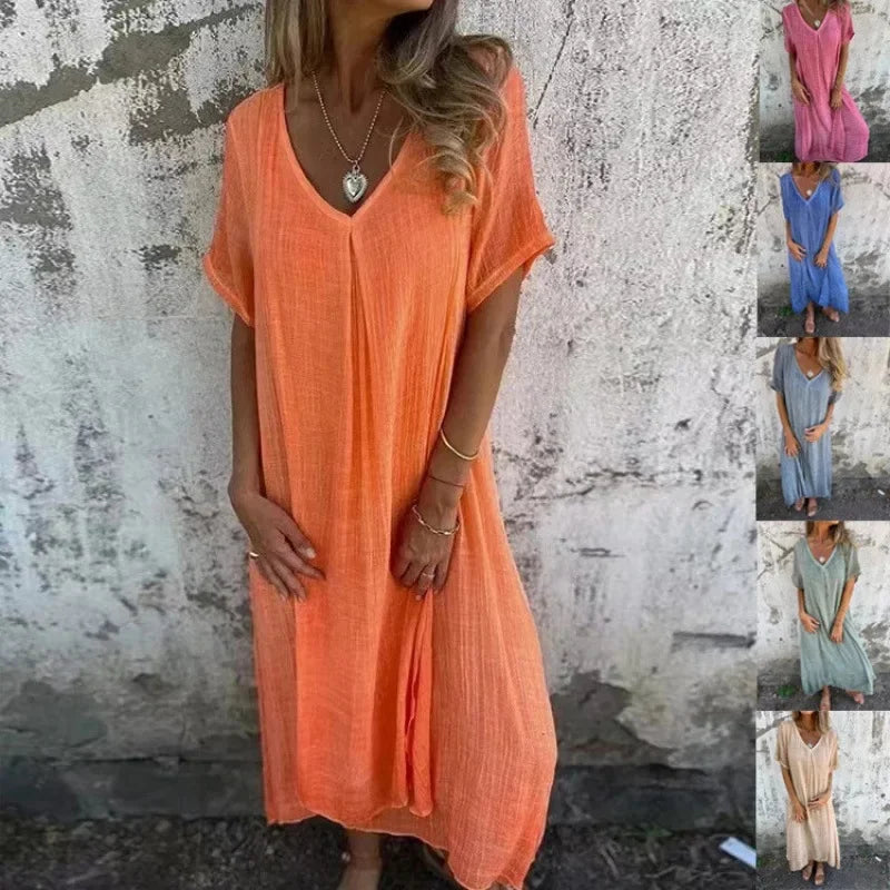 Vestido Luiza - Alto poder em linho (tendência americana)