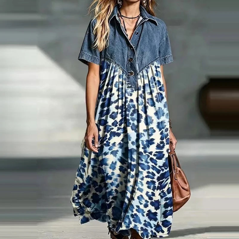 Vestido Apolline - O jeans + estampa mais amado pelas style mavens (tendência francesa)