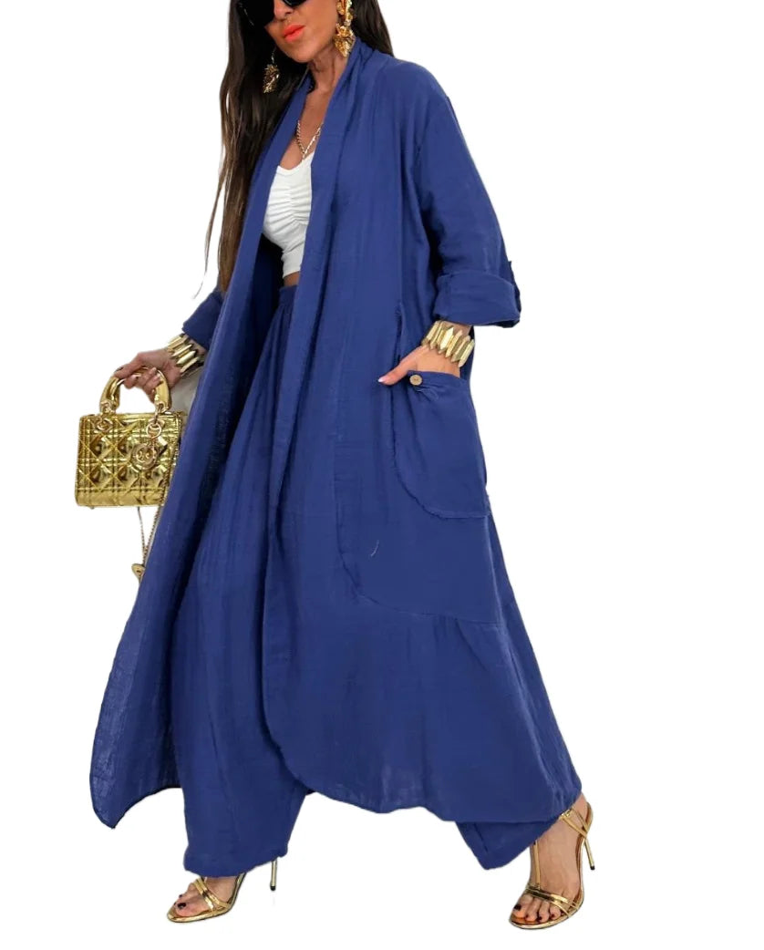 Conjunto Catarina - Calça + cardigan preferido das blogueiras europeias