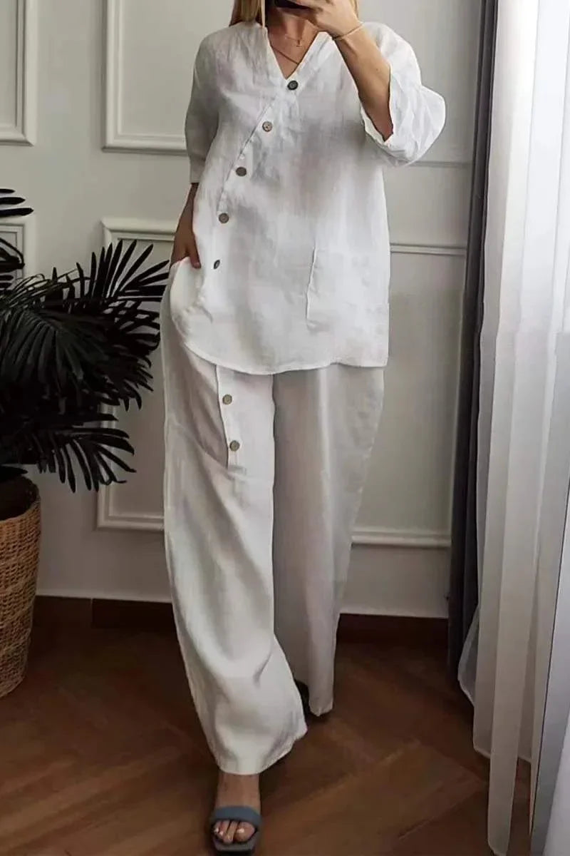 Conjunto Natalia - Seu style staple em linho (tendência grega)