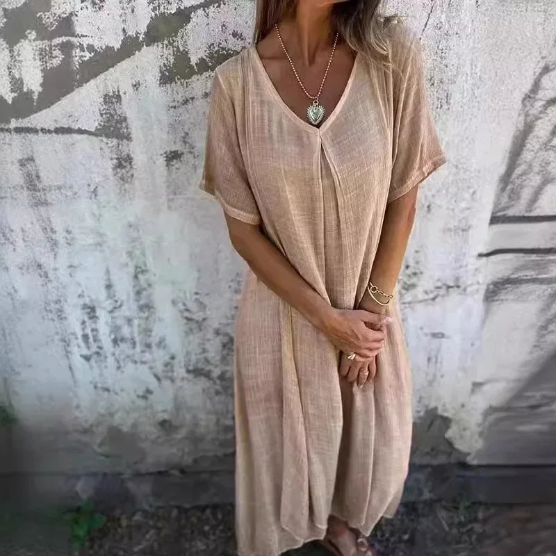 Vestido Luiza - Alto poder em linho (tendência americana)