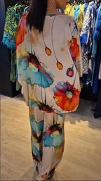 Conjunto Ester - Floral fluido top pick das trendsetters (tendência francesa)