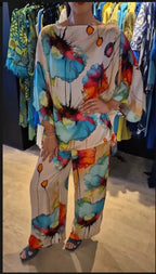 Conjunto Ester - Floral fluido top pick das trendsetters (tendência francesa)