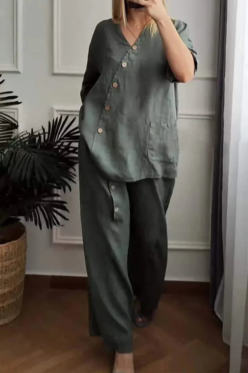 Conjunto Natalia - Seu style staple em linho (tendência grega)