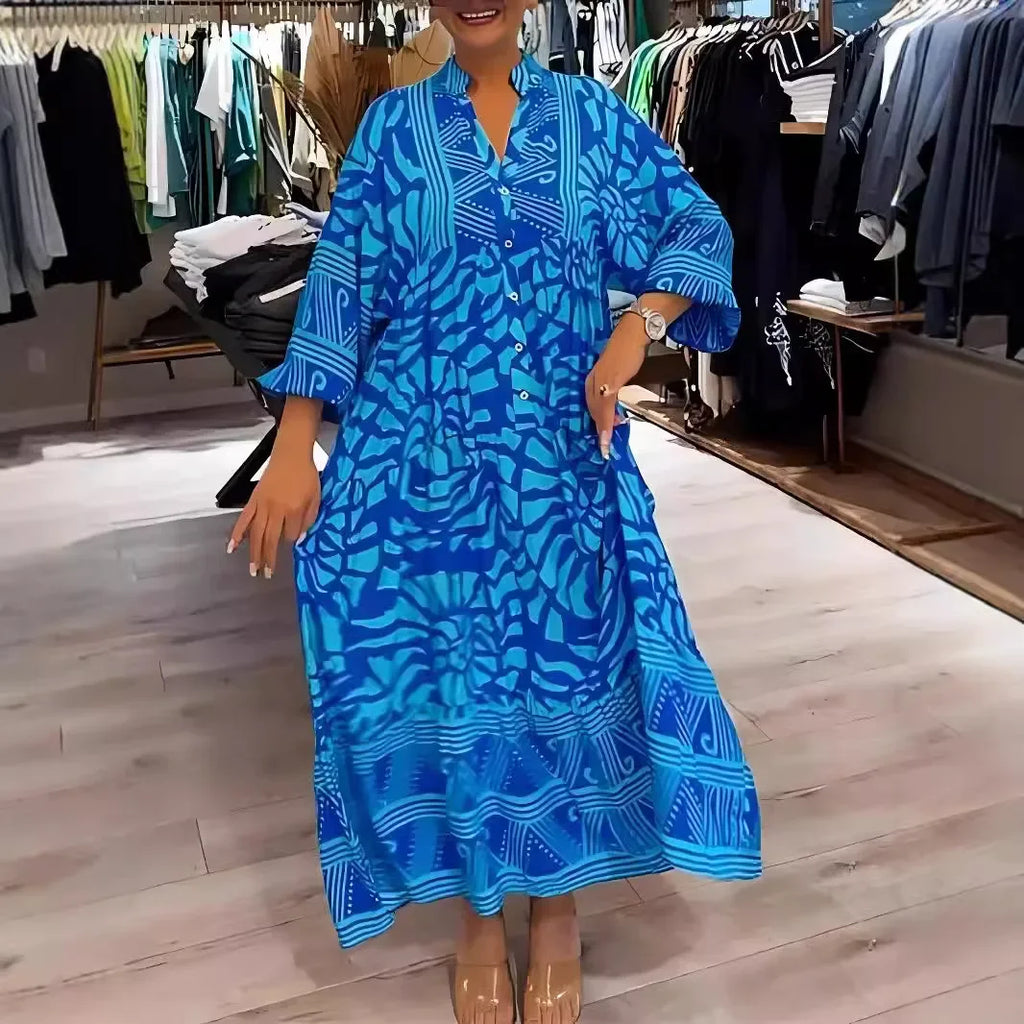 Vestido Aurora - Estampado fluido preferido das style mavens (tendência americana)