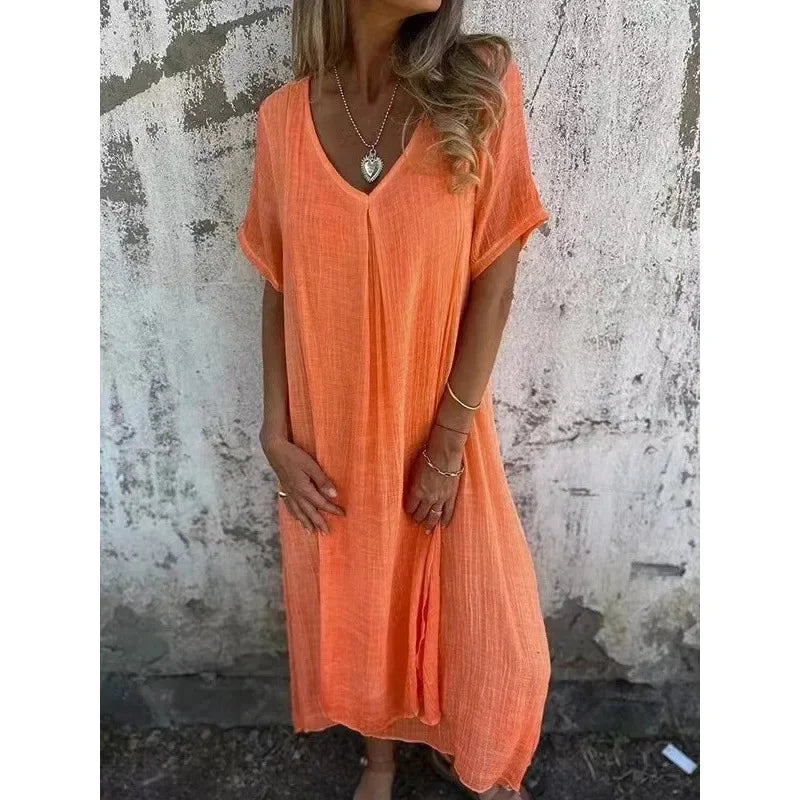 Vestido Luiza - Alto poder em linho (tendência americana)