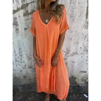 Vestido Luiza - Alto poder em linho (tendência americana)
