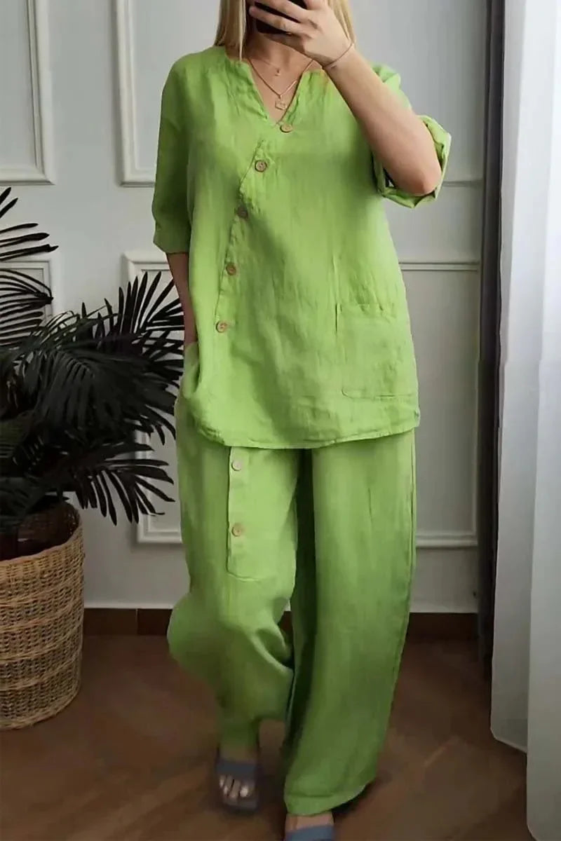 Conjunto Natalia - Seu style staple em linho (tendência grega)