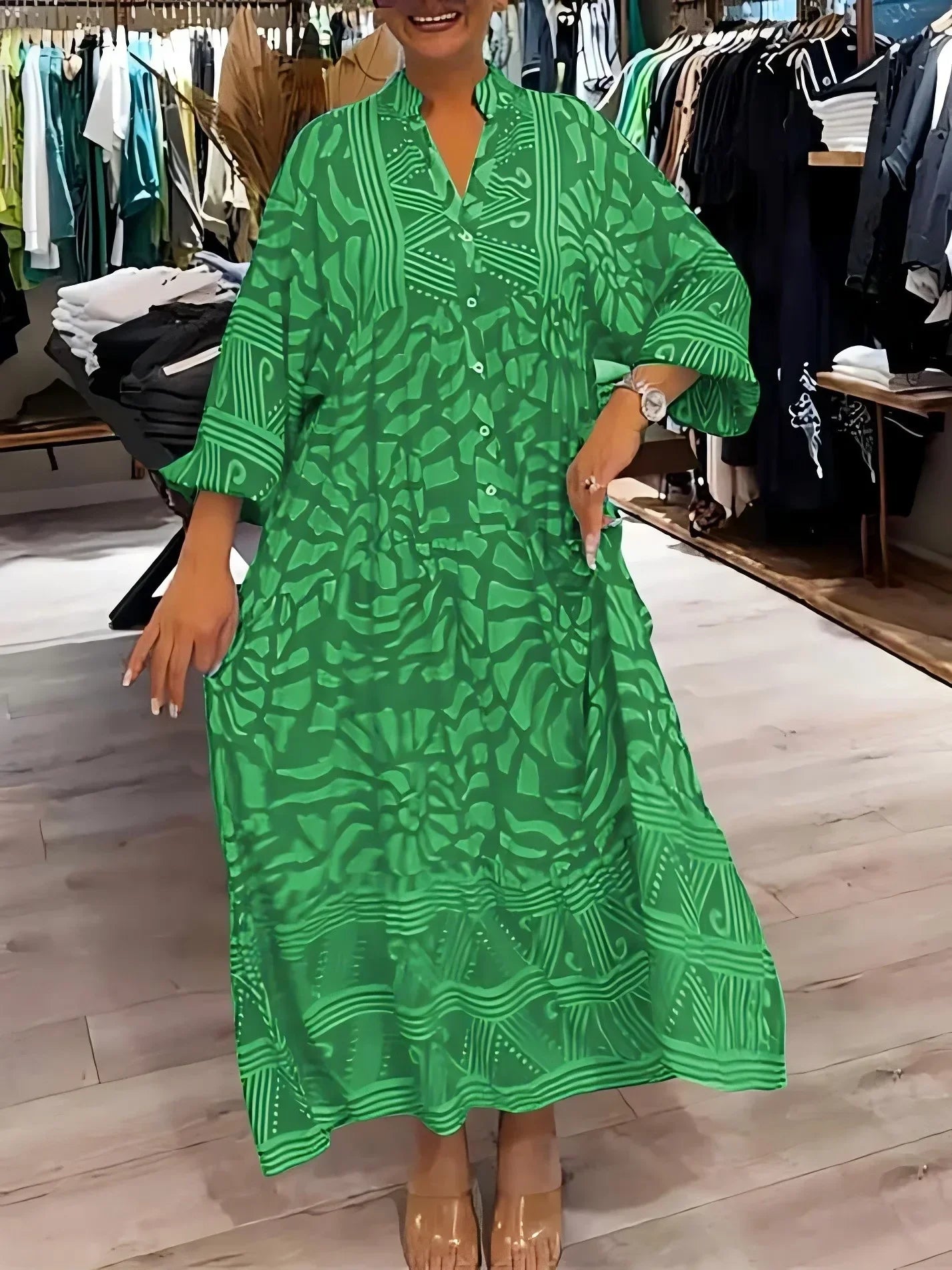 Vestido Aurora - Estampado fluido preferido das style mavens (tendência americana)