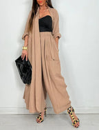 Conjunto Catarina - Calça + cardigan preferido das blogueiras europeias