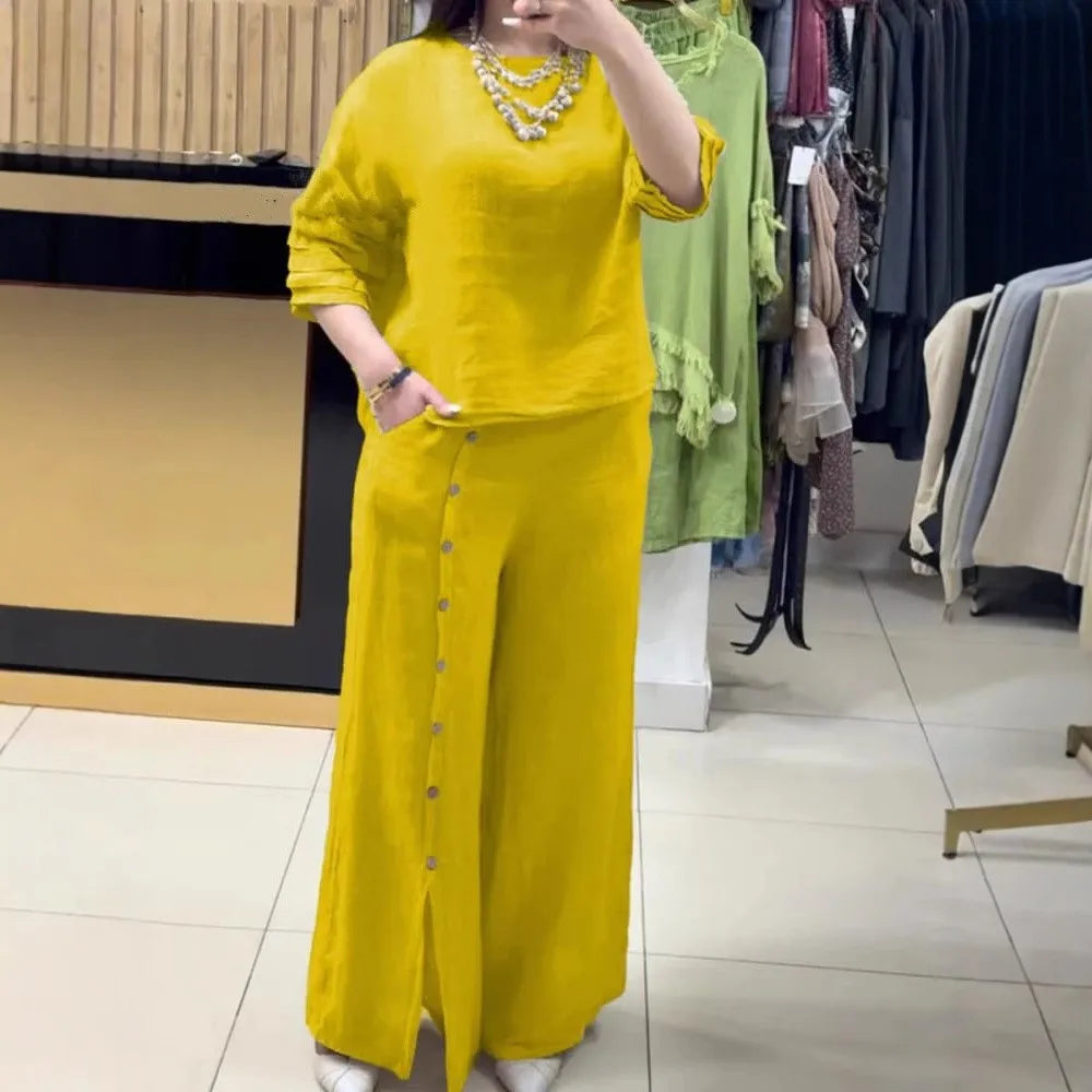 Conjunto Talita - O conjunto em linho querido das trendsetters (tendência grega)