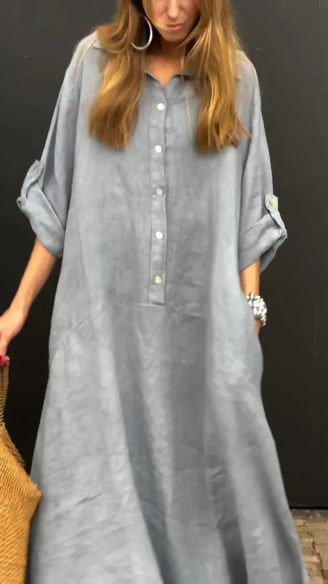 Vestido Benedita - Linho de alta qualidade (tendência grega)