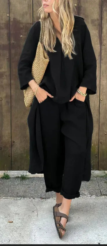 Conjunto Maya - Sofisticação em linho queridinho das style mavens (tendência francesa)