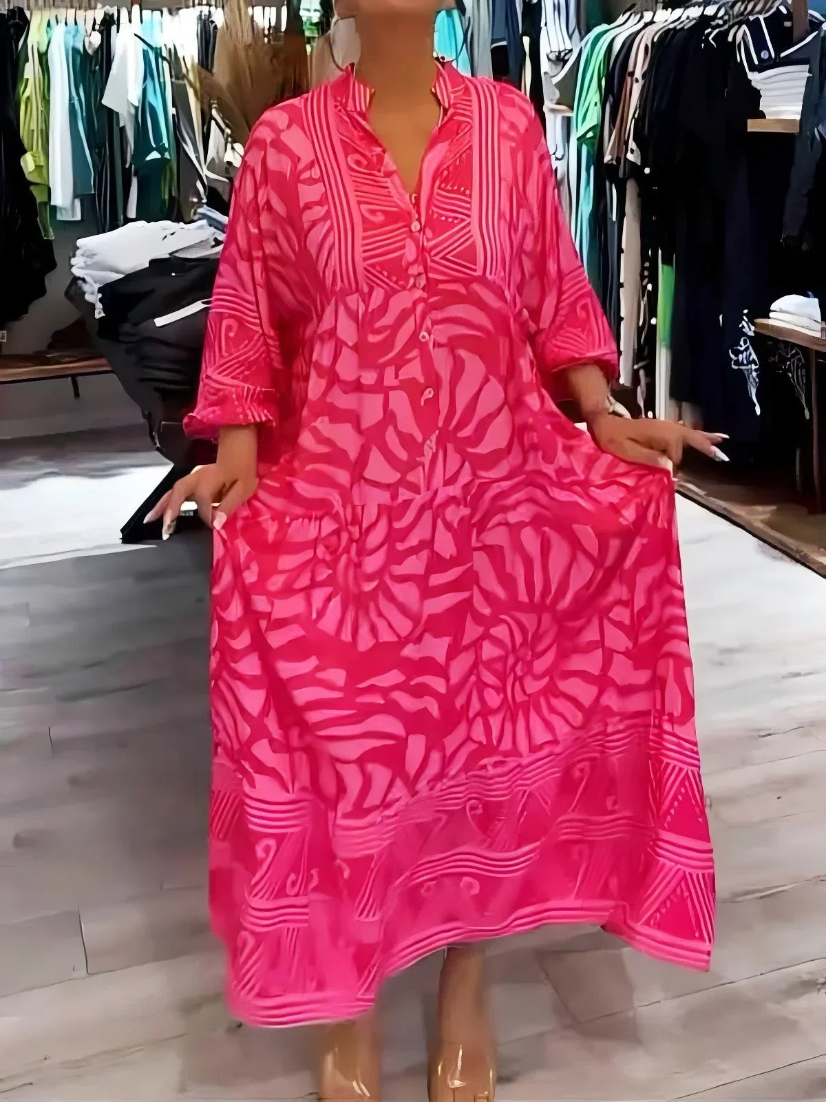 Vestido Aurora - Estampado fluido preferido das style mavens (tendência americana)