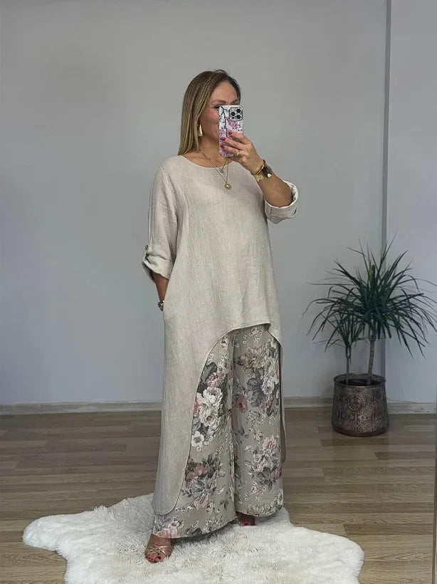 Conjunto Salomé - O queridinho das style mavens em linho (tendência grega)
