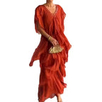 Vestido Edina - Seu alto padrão em chiffon (tendência francesa)