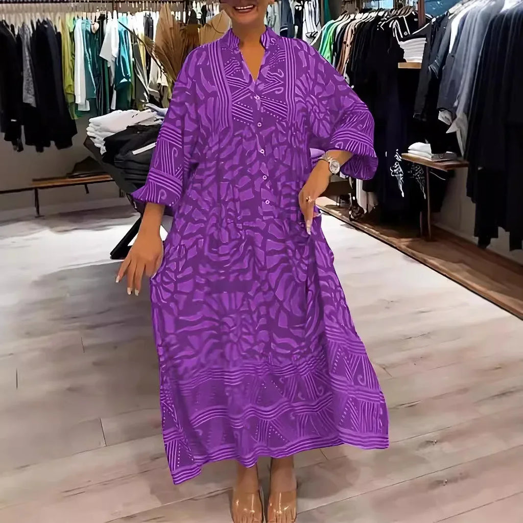 Vestido Aurora - Estampado fluido preferido das style mavens (tendência americana)