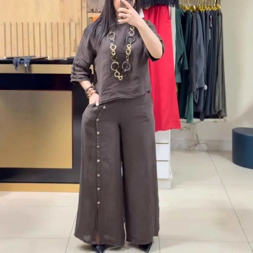 Conjunto Talita - O conjunto em linho querido das trendsetters (tendência grega)