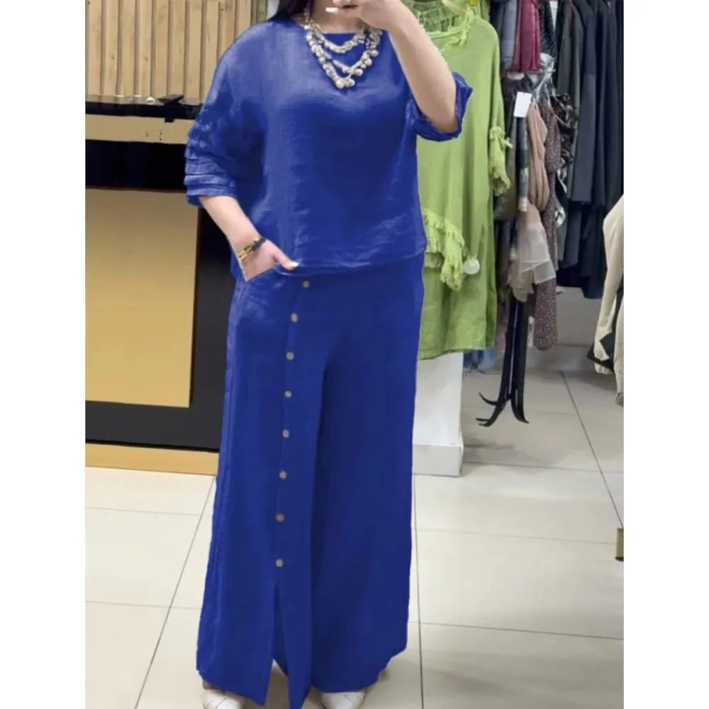 Conjunto Talita - O conjunto em linho querido das trendsetters (tendência grega)