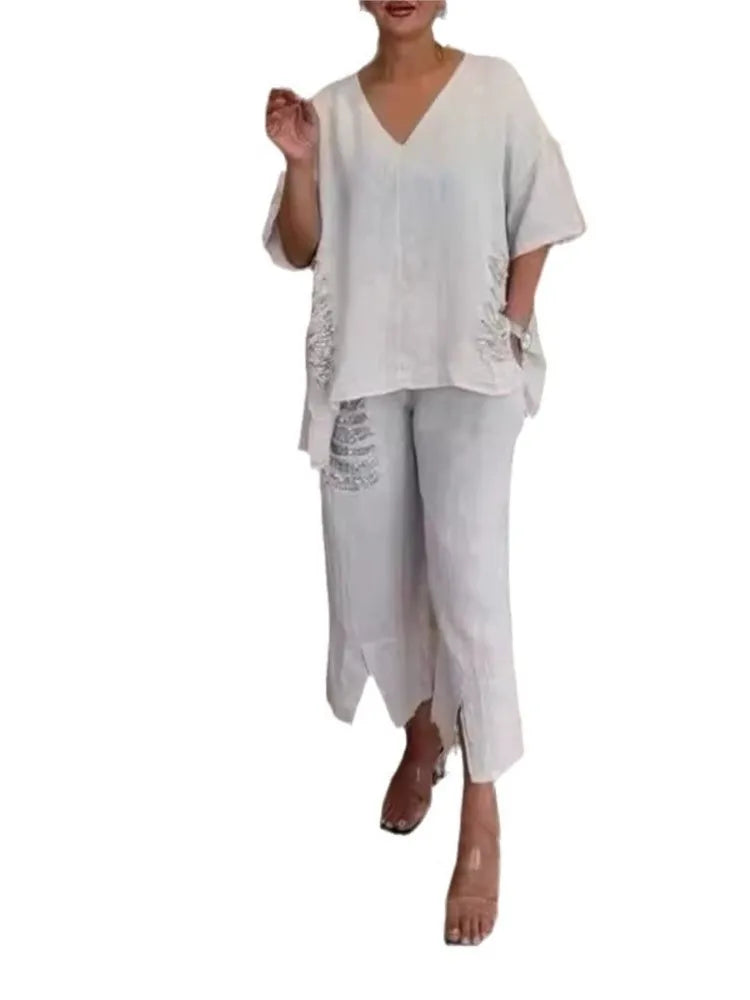 Conjunto Joana - Seu top pick em linho refinado (tendência grega)