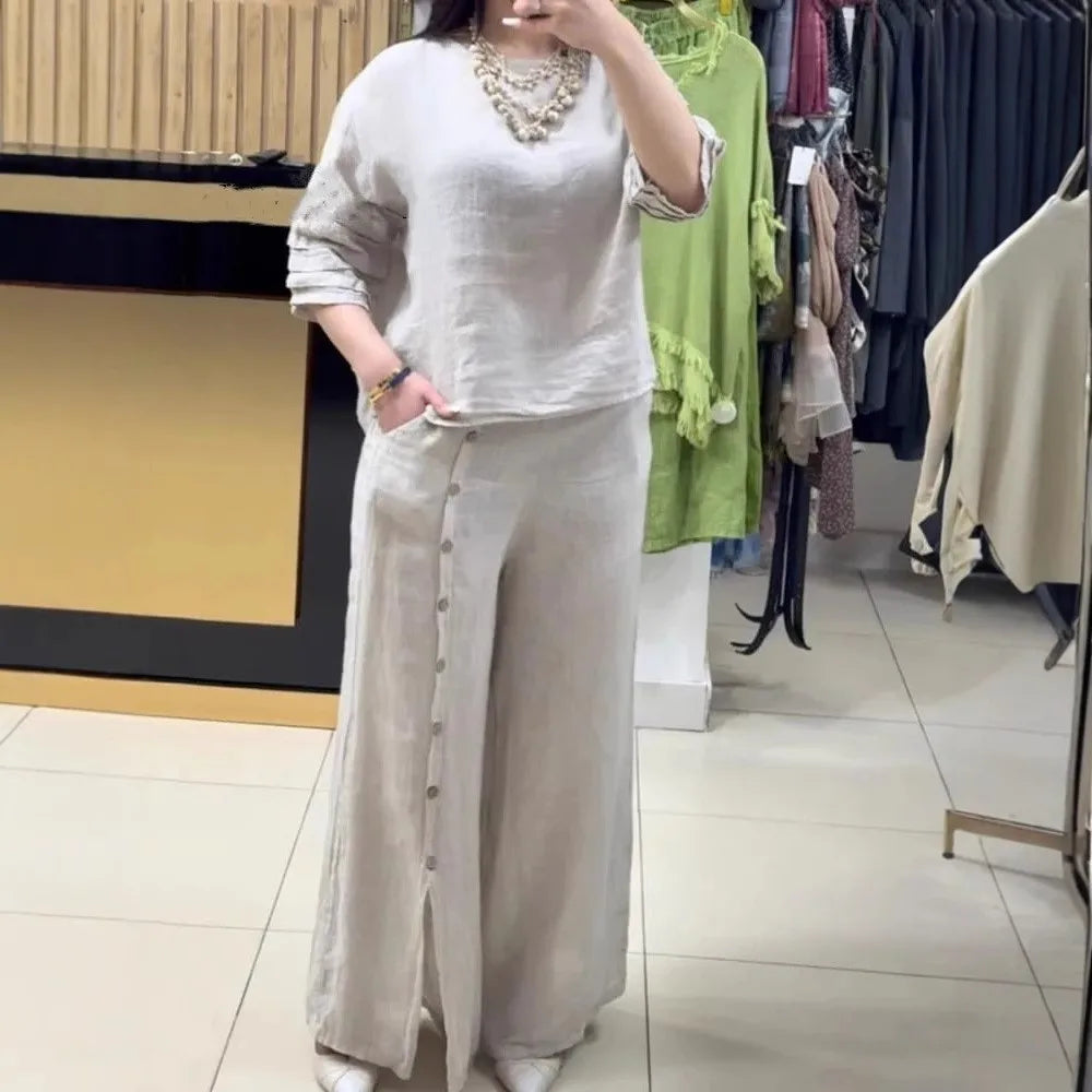 Conjunto Talita - O conjunto em linho querido das trendsetters (tendência grega)