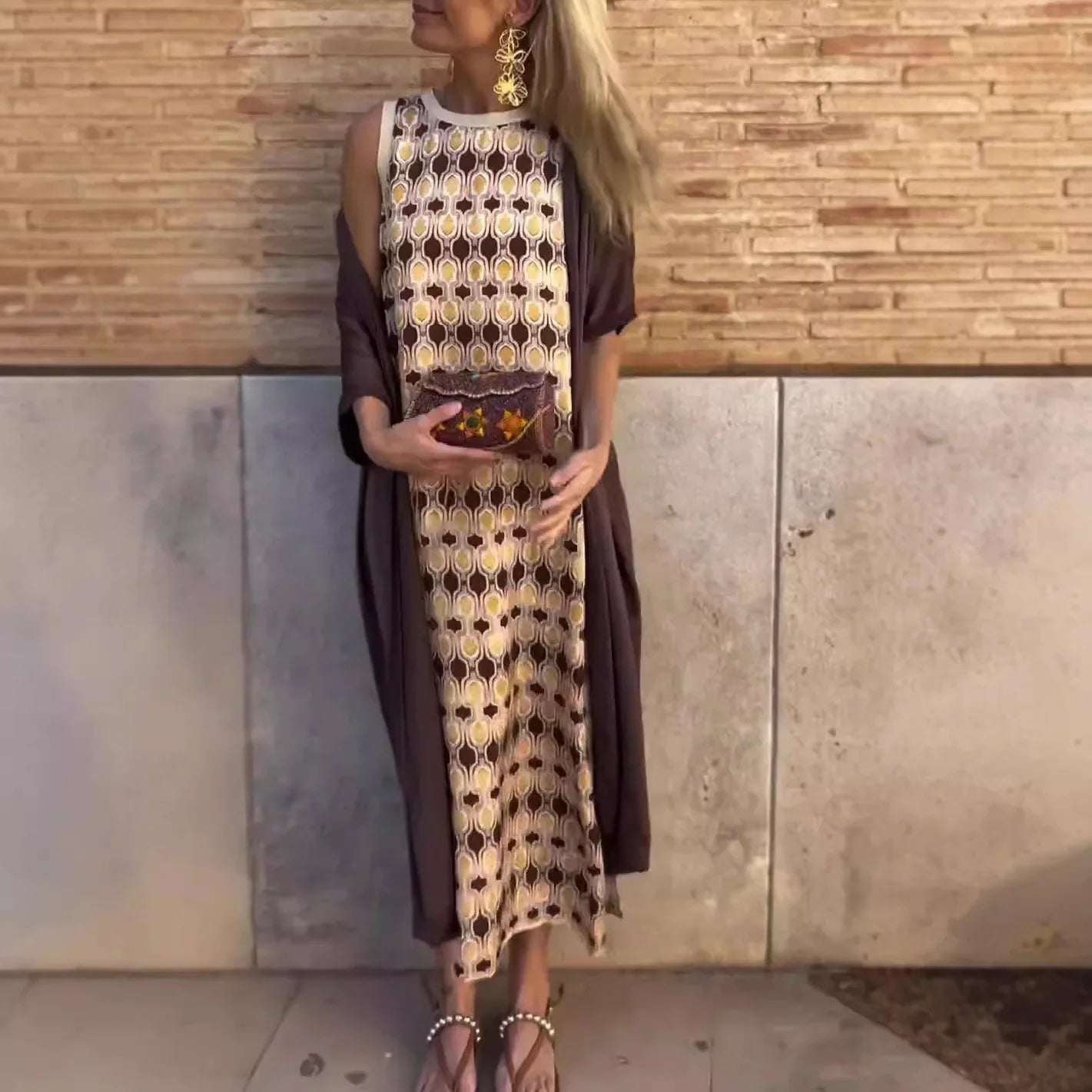 Conjunto Dominique - Nova tendência Vionelle: vestido + cardigan (must-have das style mavens americanas)