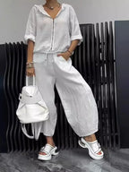 Conjunto Andressa - Elegância em linho must-have 2026 (tendência Italiana)