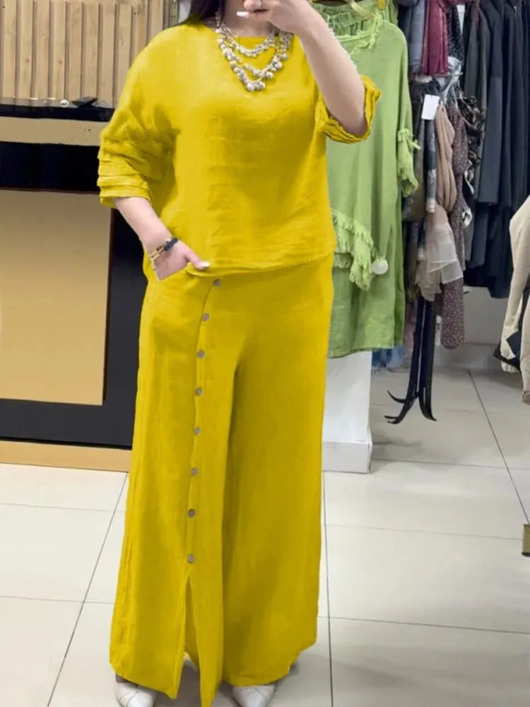 Conjunto Talita - O conjunto em linho querido das trendsetters (tendência grega)