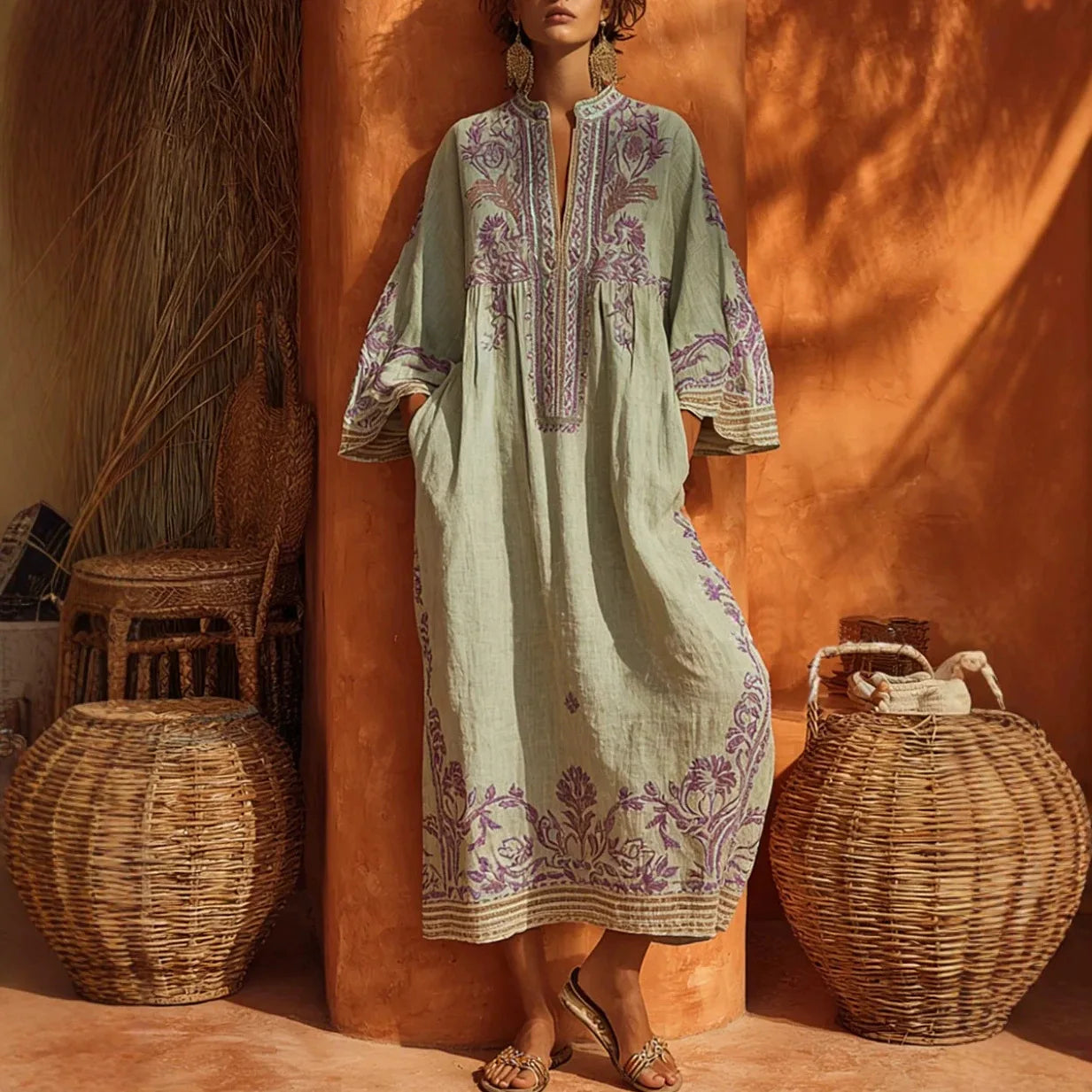 Vestido Caren - Boho chic preferido das glam leaders (tendência grega)