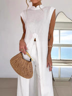 Conjunto Sônia - O seu must-have em linho para os dias quentes (tendência grega)