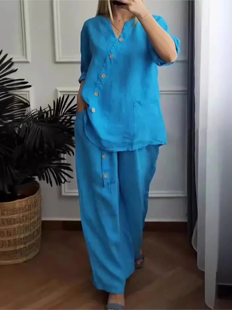 Conjunto Natalia - Seu style staple em linho (tendência grega)