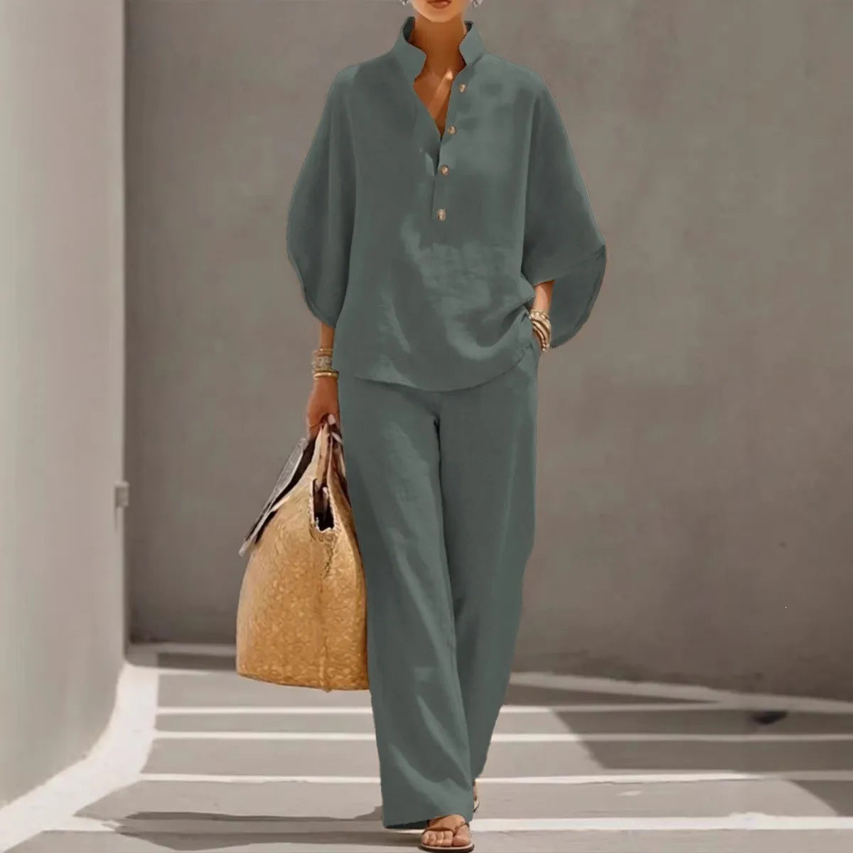 Conjunto Noelle - O linho mais aclamado pelas trendsetters europeias (tendência grega)