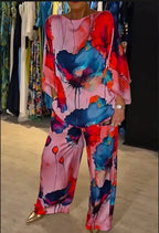 Conjunto Ester - Floral fluido top pick das trendsetters (tendência francesa)